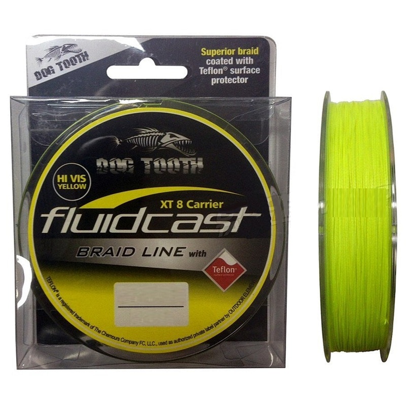 Dog Tooth Fluidcast XT8 Hi-Vis Yellow Premium Braid Fishing Line – 300m 20lb