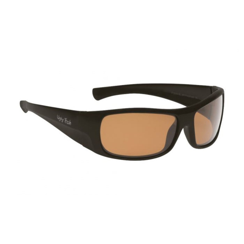 Ugly Fish P3044 Basic Matt Black Polarised Sunglasses Brown Lens