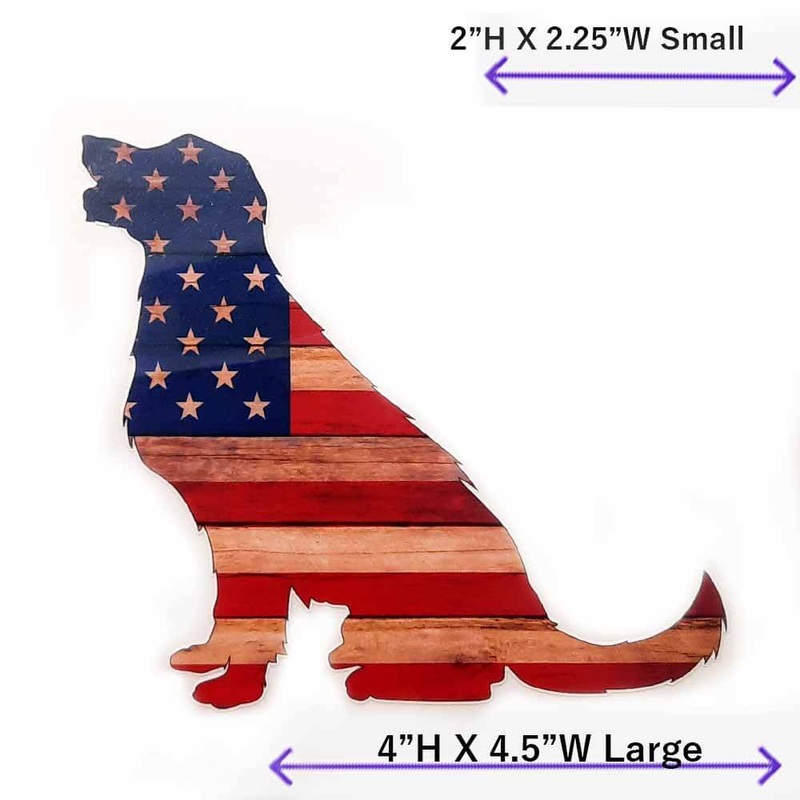USA Dog Painted Wood Decal LARGE