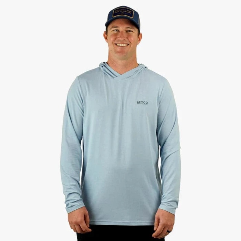 AFTCO Ocean Bound LS Sun Protection Hoodie Dusk Heather S