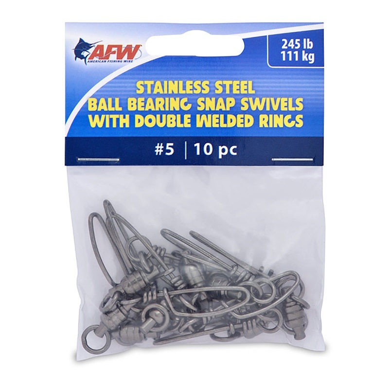 AFW Stainless Steel Ball Bearing Snap Swivels With Double Welded Rings 10pc – Gunmetal Black #5