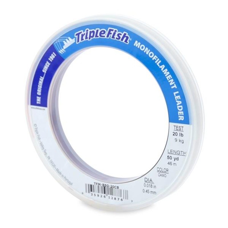 Triple Fish Monofilament Leader Wheels Clear 015# 050yd