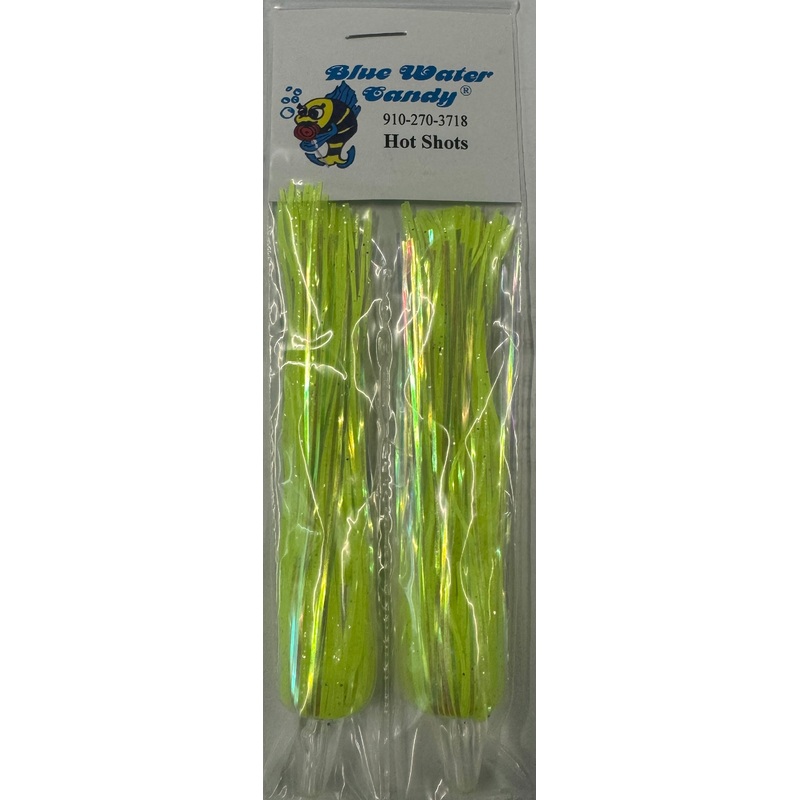 Blue Water Candy Lures Hot Shot Skirts 4 Inch Chartreuse