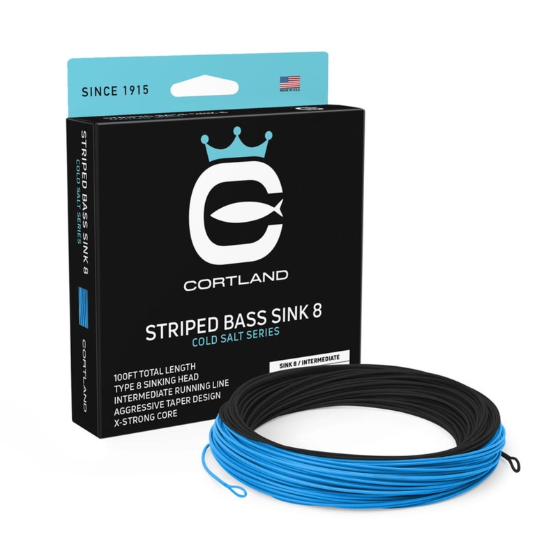 Cortland Cold Salt Striped Bass Sink Fly Line Black/Ice Blue WF 8 S/I