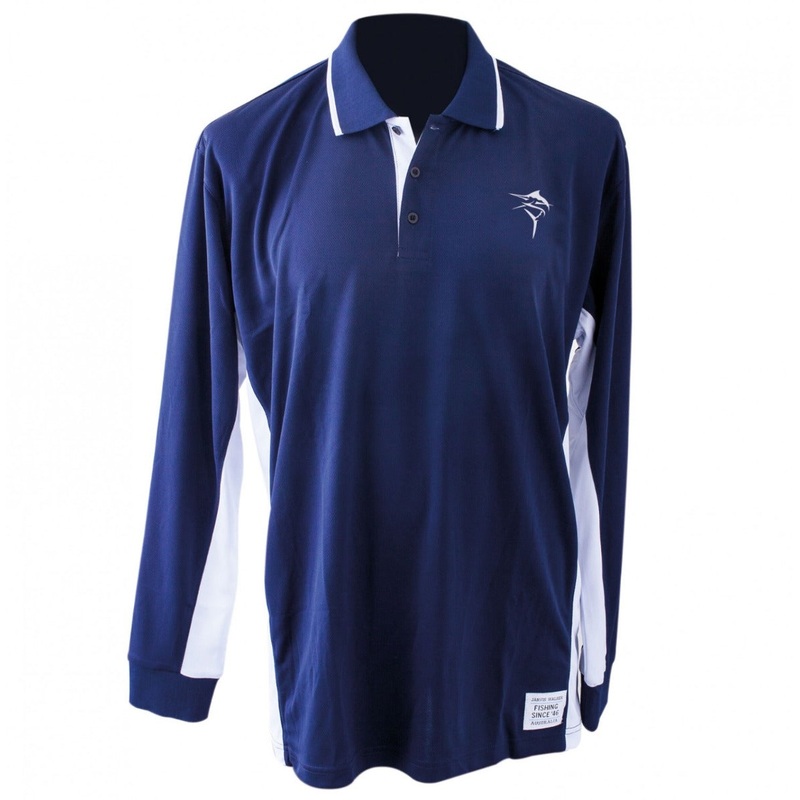 Jarvis Walker Long Sleeve Adult Fishing Shirt Navy White Large