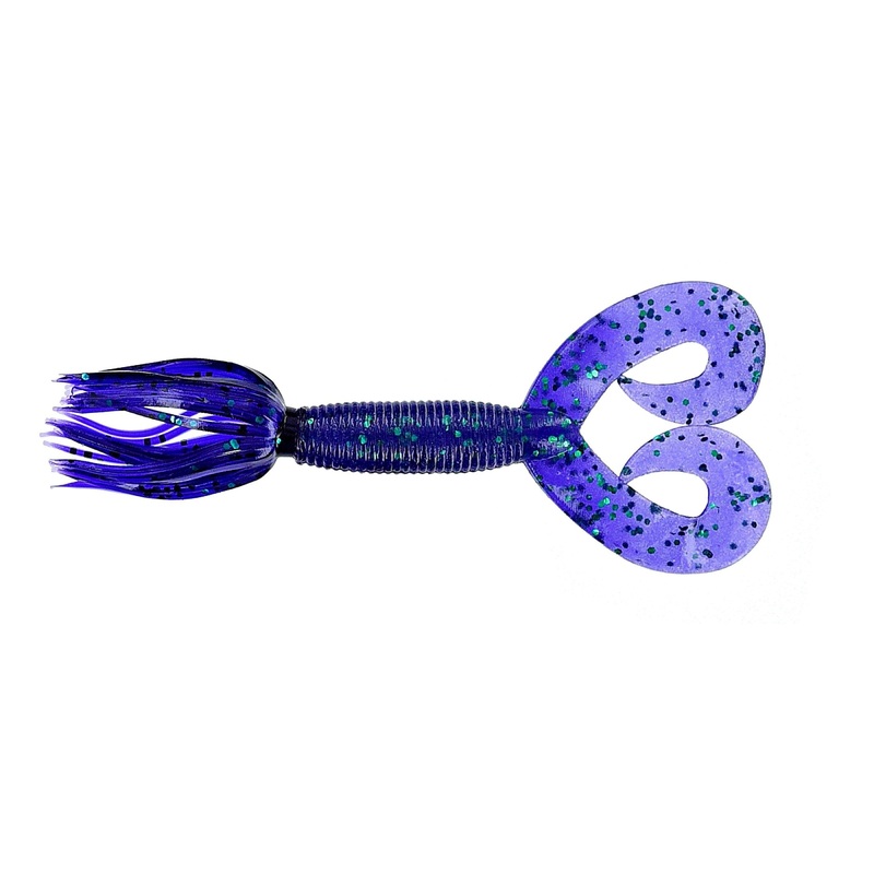 Yamamoto 5” Dt Hula Grub Purple W/Emerald Flk 10Pk