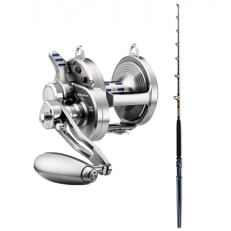 Daiwa Saltiga 1 Speed Lever Drag 6CRBB 50HS with ECL 15-30 6′ CHAOS Gold Combo