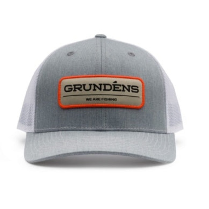 Grundens We Are Fishing Trucker Heather Grey/White