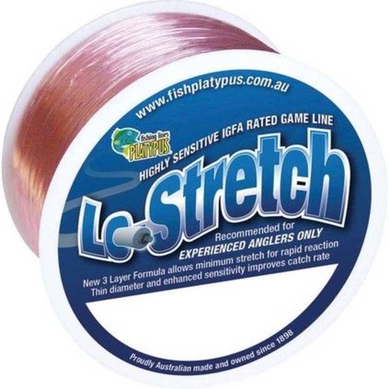 Platypus Lo Low Stretch Monofilament Fishing Line Pink 1200m 10kg