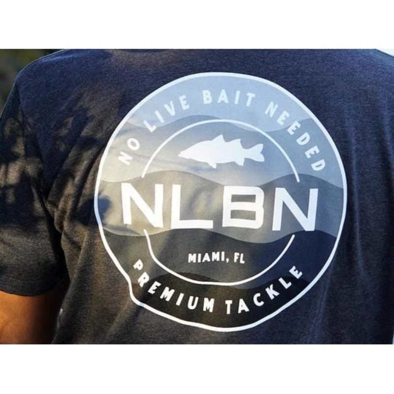 No Live Bait Needed (NLBN) Wavy Crest T-Shirt Charcoal Heather Medium