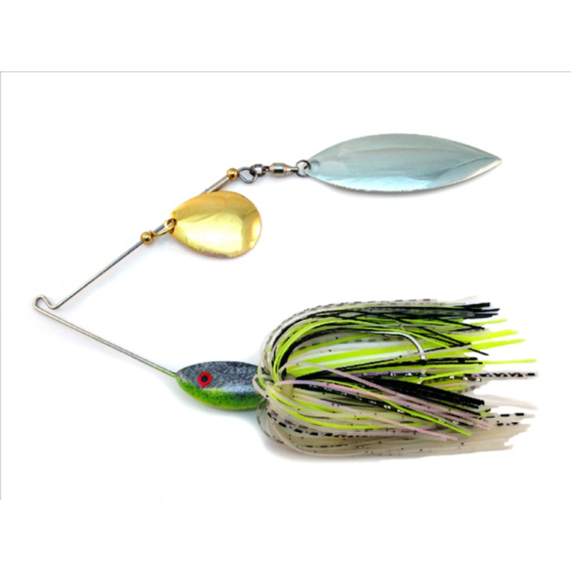 AusSpin Magnum Ultra Spin Tandem Spinnerbait 2OZ Black / Fluro Red