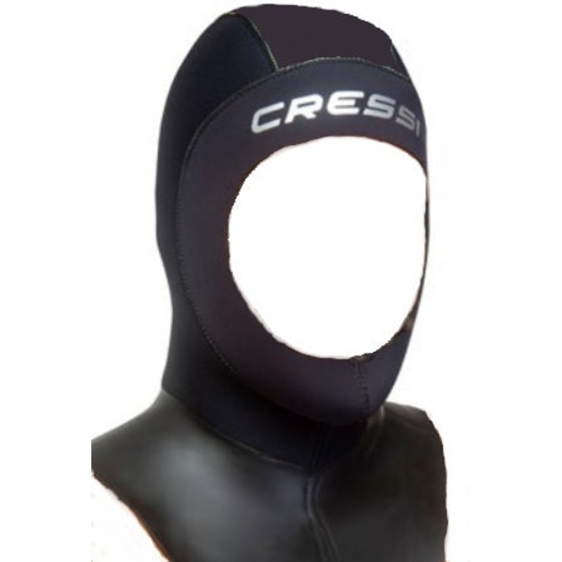Cressi Ultraspan Black Neoprene Dive Hood Large