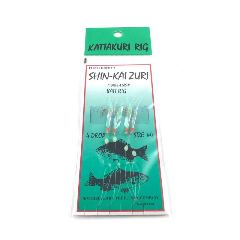 F.J. Neil KRSK4-4 Sabiki Bait Rig W/ Tinsel Flash