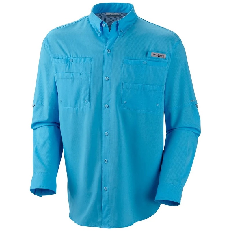 Columbia PFG Tamiami II Long Sleeve Mens Shirt Riptide Large