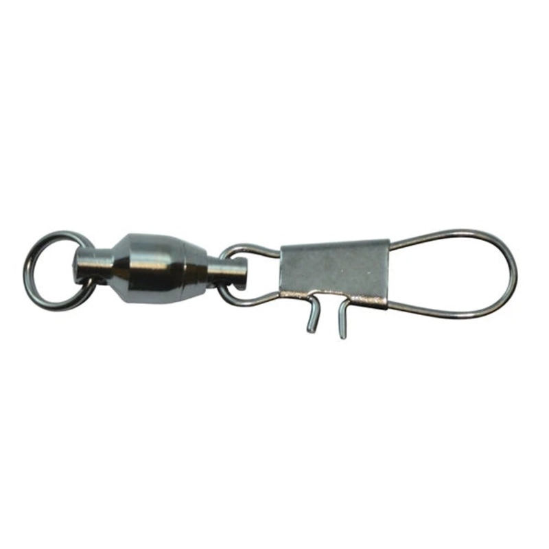 BALL BEARING SWIVEL, SPLIT RING WITH INTERLOCK SNAP 10lb