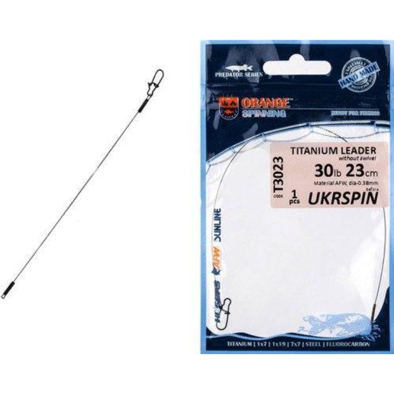 Bas de Ligne UKRSPIN Orange Spinning TITAN (AFW)- 1pc 12cm 3kg(6lb)/0.21mm