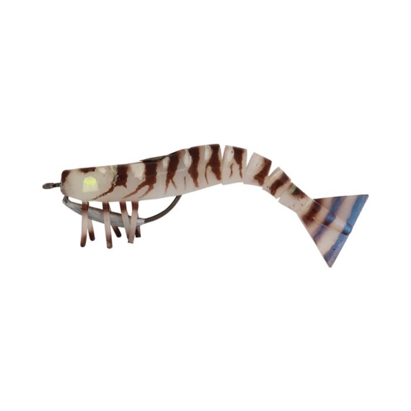 Samaki Ecooda Live Shrimp Prawn Soft Plastic Lure 127mm Charteuse Ginger Squid UV