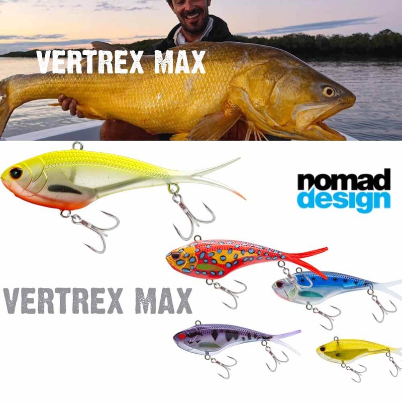 Nomad Design Vertrex Max Vibe 110MM 4.33IN 1.33OZ Lure BLEEDING MULLET