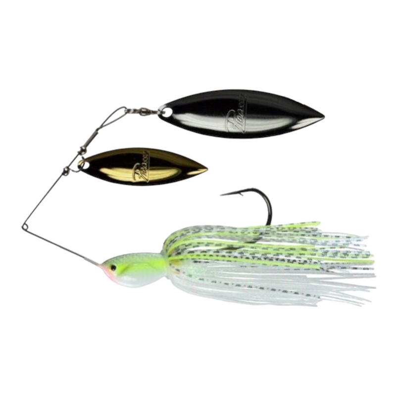 Picasso Lures Invizwire Super Strong DBL Willow Spinnerbait 1/2 oz Bling Shad – Nickel / Nickel Blades