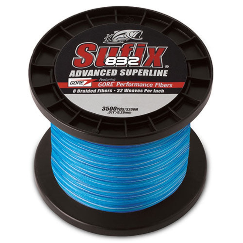 Sufix 832 Advanced Superline Braid Blue Coastal Camo 3500YDS 100LB