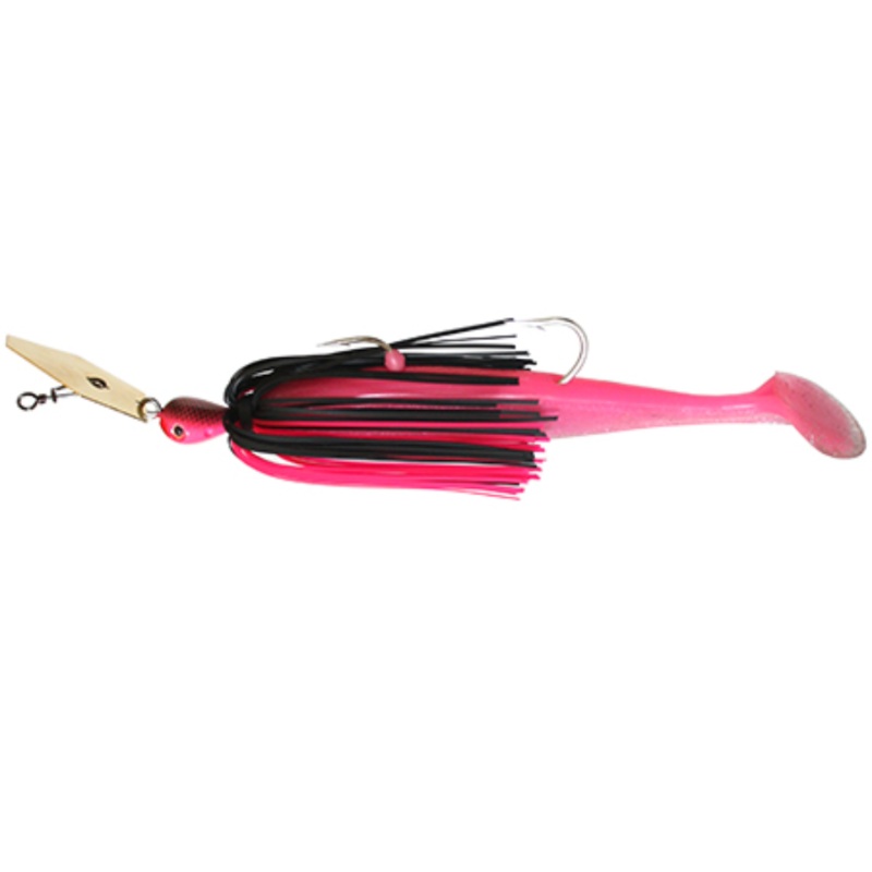 AusSpin Mag Cod Botherer Spinnerbait 1/2 OZ Black / Fire Orange