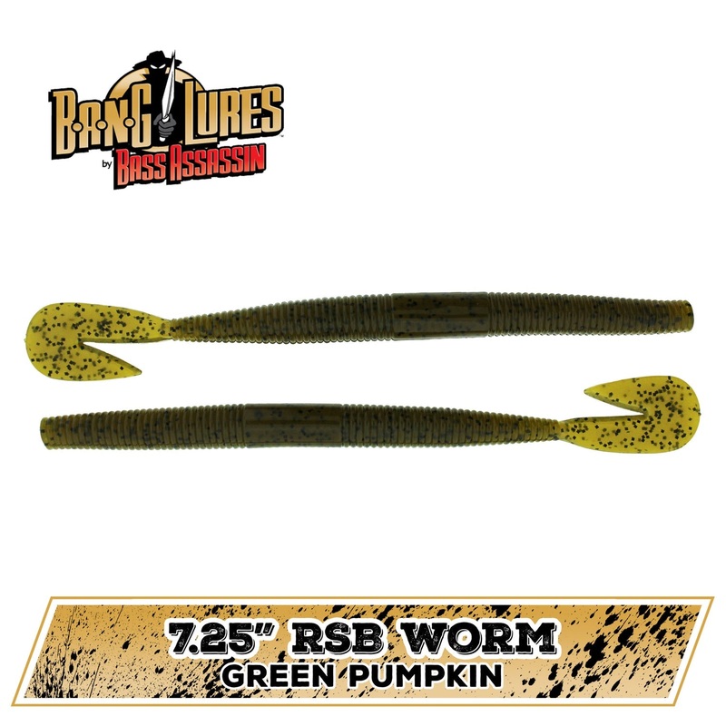 Bass assassin rbs worm 7.25in 8ct bag 7.25in Watermelon Red Glitter