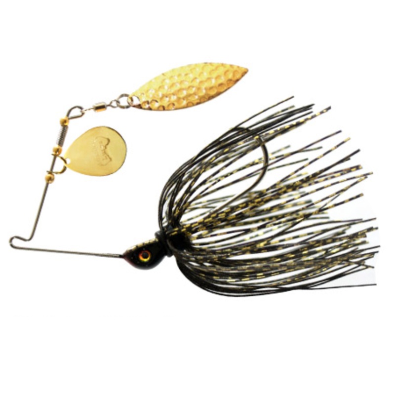 AusSpin MiniSpin Tandem Spinnerbait Black Chartreuse 1/16