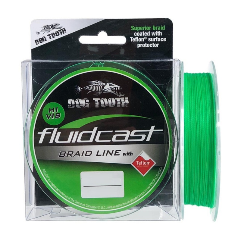 Dog Tooth Fluidcast X4 Hi-Vis Green Braid Fishing Line – 150m 10lb