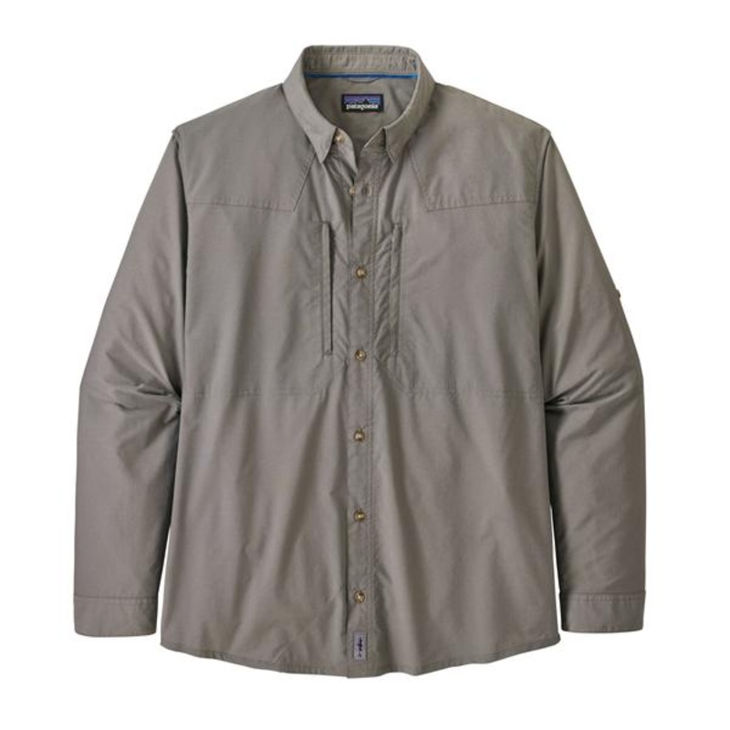 Patagonia Mens Long Sleeve Chambray Sun Stretch Shirt – Hex Grey Large