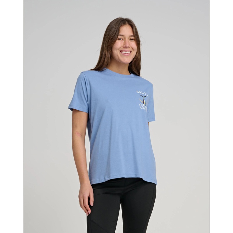 Salty Crew Womens Tailed Boyfriend Tee Blue Dusk M