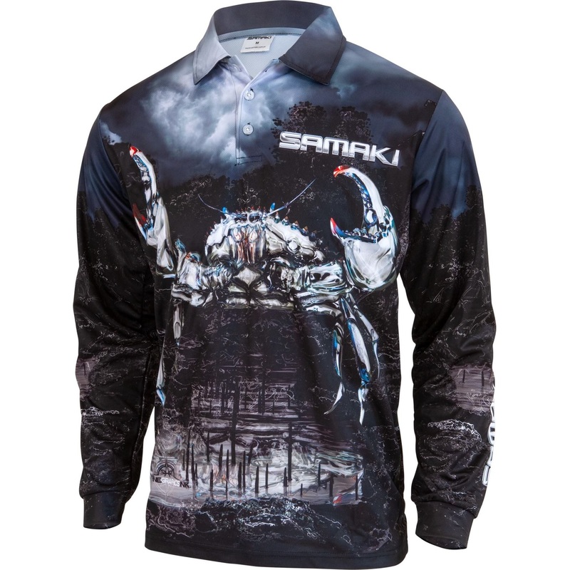 Samaki Metallic Muddie Long Sleeve Performance Fishing Shirt Jersey – Adult Large