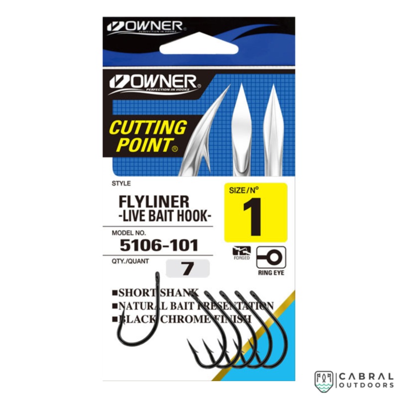 Owner 5106-101 Flyliner Live Bait Hook | Size : 1 | 7 pcs per pack 1