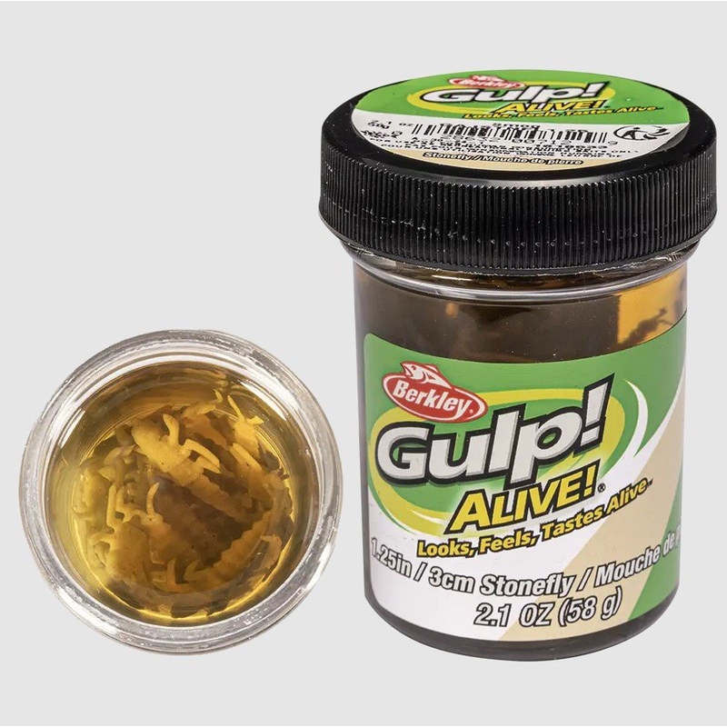 Berkley Gulp Alive Stone Fly Trout Bait Smog 1.25 inch