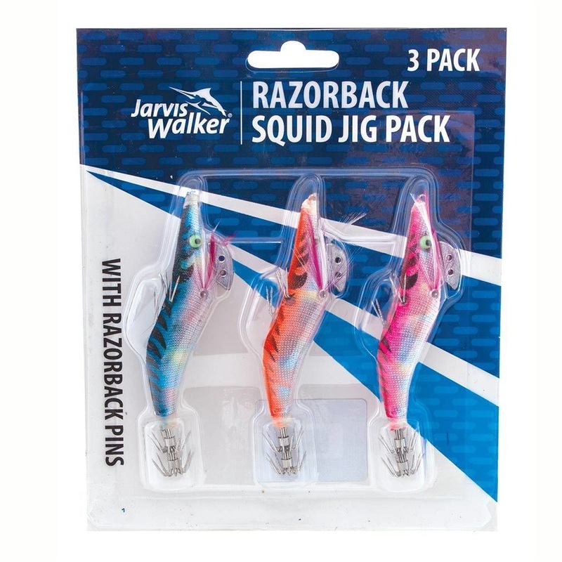 Jarvis Walker Razorback Mixed Squid Jig Lure Value Pack 2.5