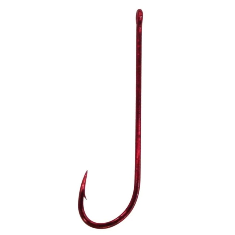 Shogun Red Long Shank Hook 1 10PK Red