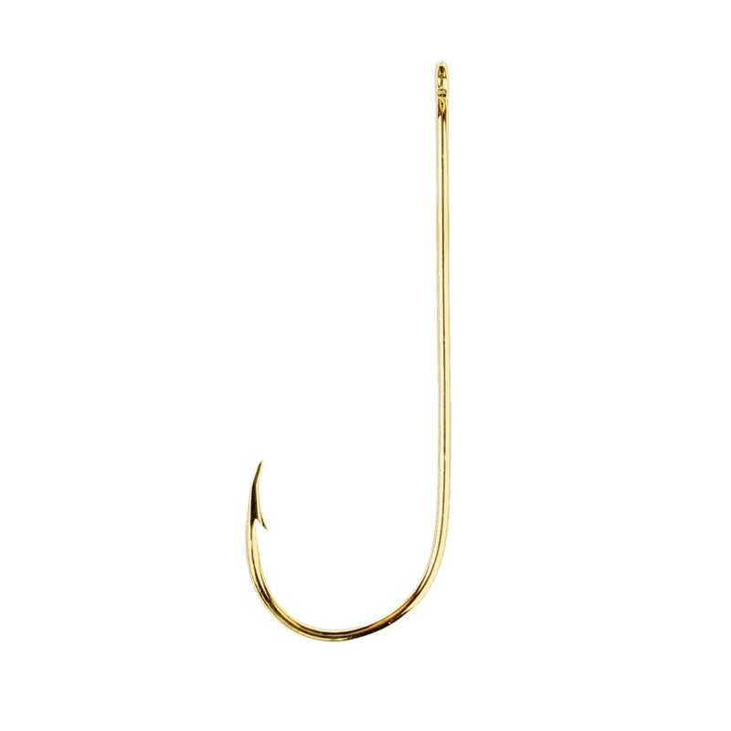 Eagle Claw Aberdeen Light Wire Non-Offset Hook Gold 10 Large