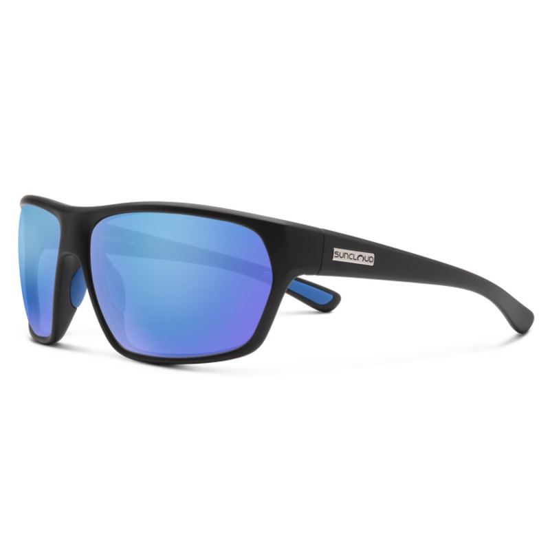 Suncloud Boone Polarized Sunglasses Matte Black  – Blue Mirror