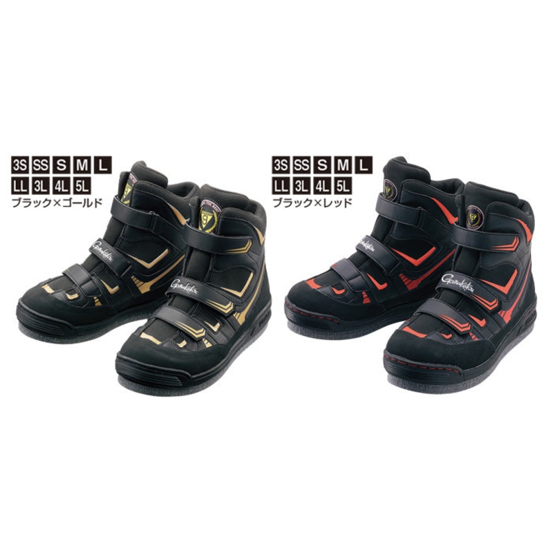 Gamakatsu Felt Spike Shoes (Power Type) Black/Red GM-4514 M