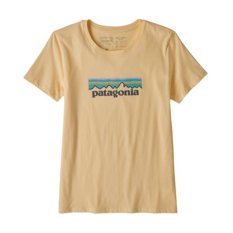 Patagonia Womens Pastel P-6 Logo Organic Crew Tee Shirt Large Gypsum Green