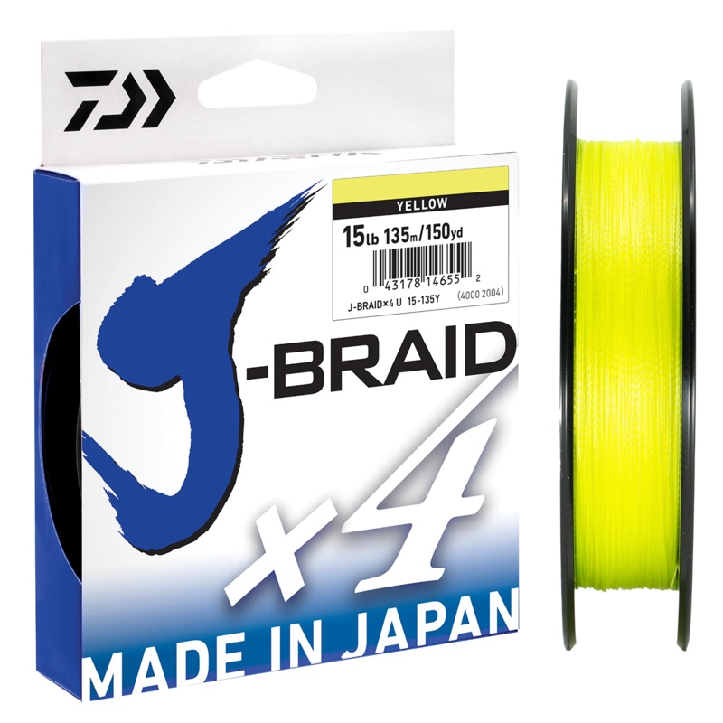 Daiwa J Braid X4 270m Yellow 15lb