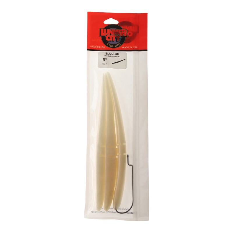 Lunker City 9″ Slug-Go Single Hook (3-Pack) #132 Ice Shad