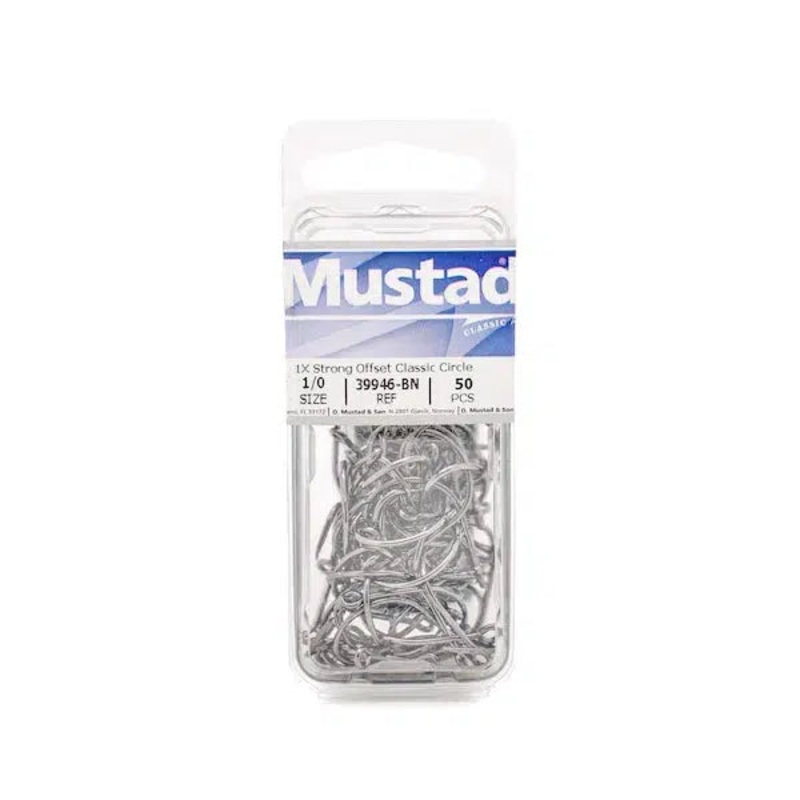 Mustad 1X-2XL Offset Classic Circle BN 39946-BN 8/0 50 Pack