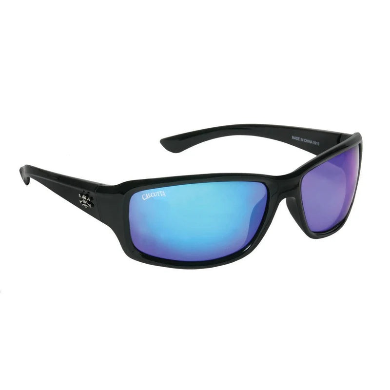 Calcutta Fundy Sunglasses Black Frame Blue Mirror Lens