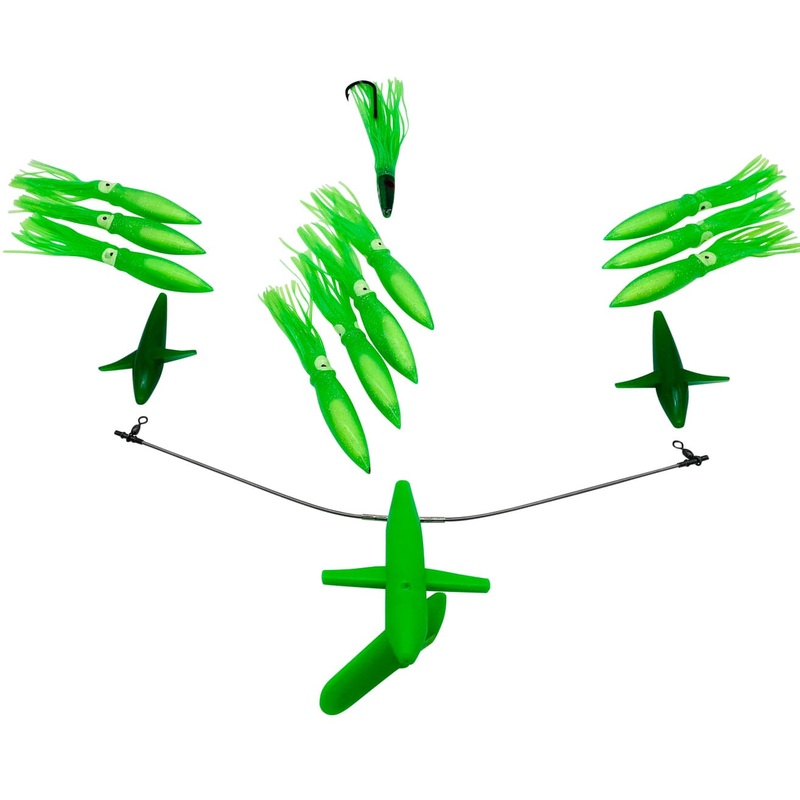 Chatter Lures 19″ Side Tracker – 9″ Floating Squid Green