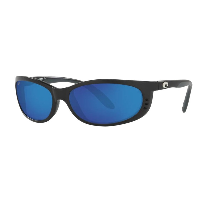Costa Del Mar Fathom Matte Black Frame Polarised Sunglasses Blue Mirror 580G
