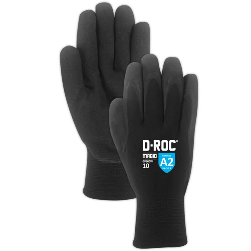 Magid D-ROC GP600W Thermal Double-Dip Coated Work Gloves Sz:9 1pr
