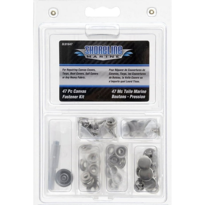 Shoreline Marine Stainless Canvas Fastener Kit 47 Piece