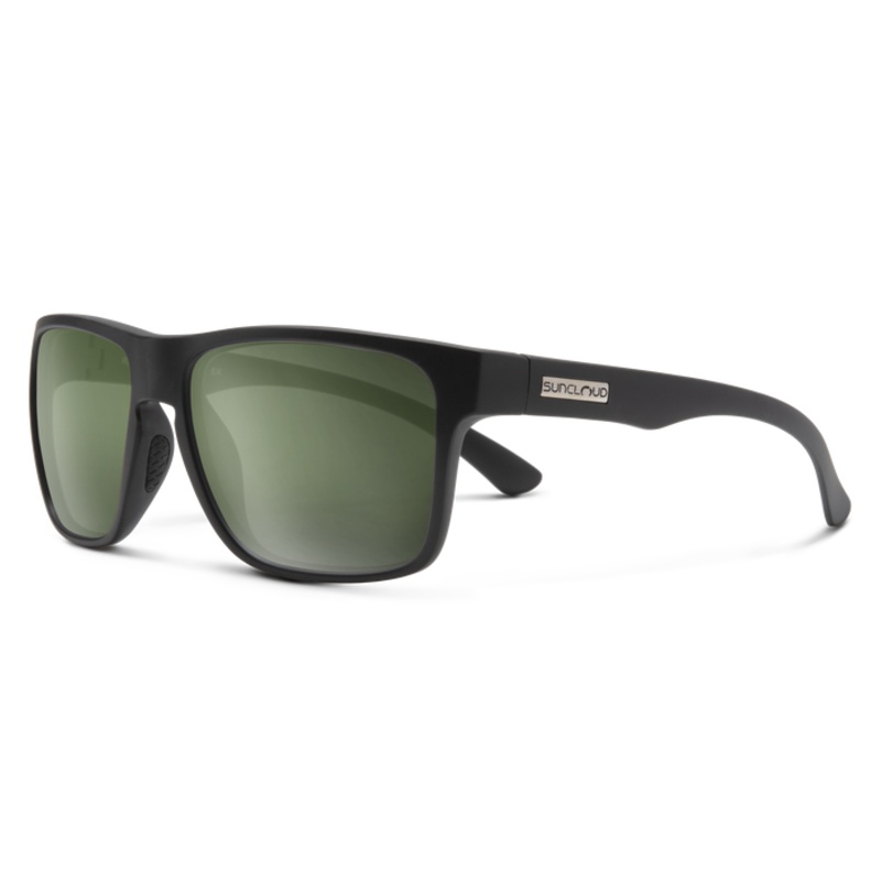 Suncloud Rambler Polarized Sunglasses Matte Black – Gray Green
