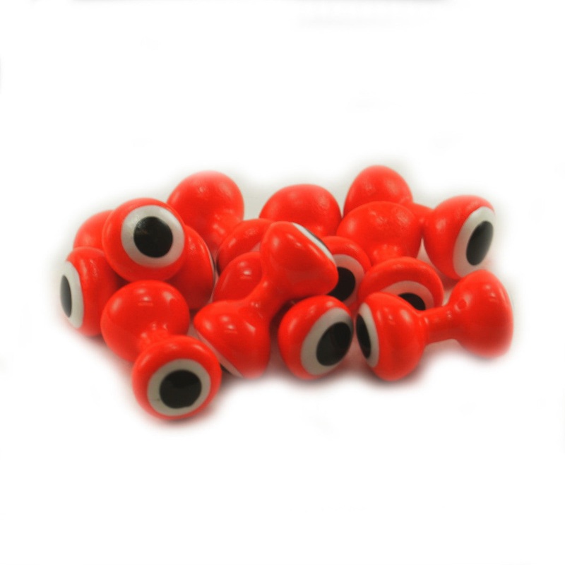 Hareline Double Pupil Lead Eyes Red w/ White & Black Pupil X-Large