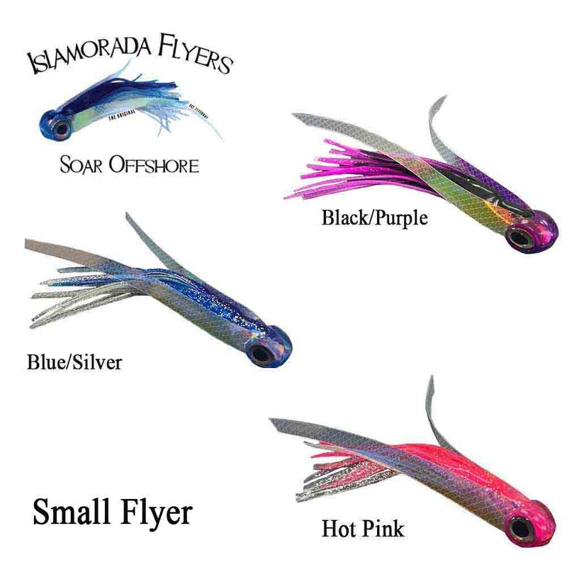 Islamorada Flyer – Small Single Skirt Trolling Lure BLACK/PURPLE